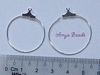 Round Earring Hoops ~ 25mm Silver Plated x 5 pairs