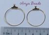 Round Earring Hoops ~ 25mm Gold Plated x 5 pairs