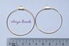 Round Earring Hoops (Style 2) ~ 40mm Gold Plated x 5 pairs