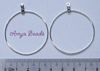 Round Earring Hoops (Style 1) ~ 40mm Silver Plated x 5 pairs