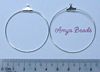 Round Earring Hoops (Style 2) ~ 40mm Silver Plated x 5 pairs