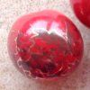 Ceramic Beads ~ 12mm Round Dark Red / Gold x 10 pcs