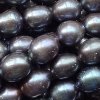 Freshwater Pearls ~ Oval 11-12mm BLACK IRIS x 31