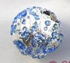 Czech Foil Lampwork ~SAND~ 12mm Round BLUE x 1