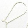 Sterling Silver Long Kidney-shaped Earring Hooks x 1 pair