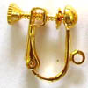 Clip-on Earrings with Screws ~ 15mm Gold Plated x 5 pairs