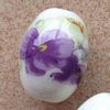Ceramic Beads ~ 18m Oval Purple Orchids x 10 pcs