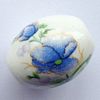 Ceramic Beads ~ 18mm Oval Blue Flowers x 10 pcs