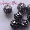 Filigree Beads ~ 4mm Black Nickel Plated x 50 pcs