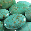 GREEN HOWLITE ~ Puffy Oval 25mm Beads x 16
