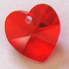 *BULK* Swarovski Heart 6202 ~ 10mm LIGHT SIAM RED x 20 pcs