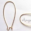Earring Hooks ~ Large Kidney 44mm Gold Plated x 9 pairs