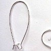 Earring Hooks ~ Large Kidney 44mm Silver Plated x 9 pairs