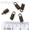 Leather Ends ~ Coil 11mm Black Nickel Plated x 20 pcs