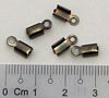Leather Ends ~ Small 9mm Black Nickel Plated x 20 pcs