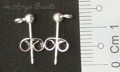 Earring Ball-posts (Studs) ~ Silver Plated x 10 pairs