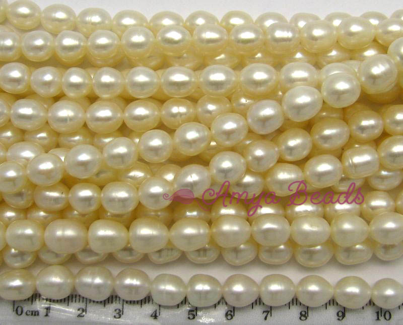 Freshwater Pearls ~ Oval 8-9mm WHITE x 45