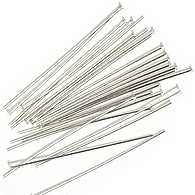 Sterling Silver Thin Headpins ~ 40mm x 100 pc