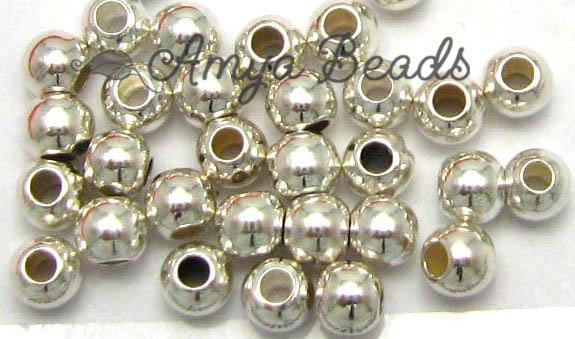 Sterling Silver Round Spacers 4mm x 100 pc