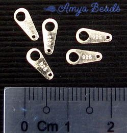 Sterling Silver End Tags 8mm x 10 pc