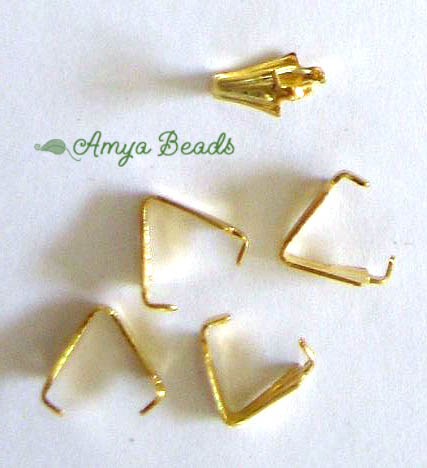 Triangle Bails ~ 7mm Gold Plated x 20 pcs