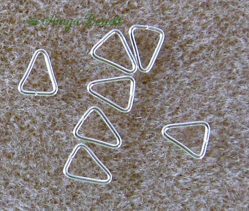 Triangle Bails ~ 7mm Plain Silver Plated x 100 pcs