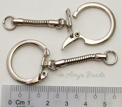 *BULK* Bag Charm / Key Ring Clip ~ Nickel Plated x 20 pcs