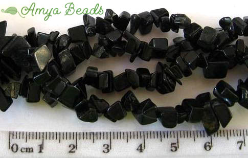 BLACK ONYX ~ Small Chips x 80cm strand
