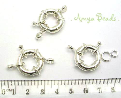 Bolt Ring Clasps ~ X-Large 19mm Silver Plated x 1 pc