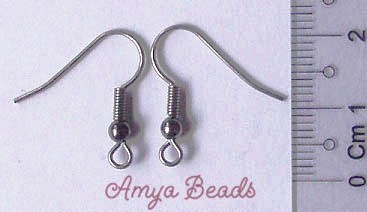 Earring Hooks ~ 20mm Nickel Plated x 20 pairs