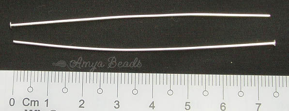 Head Pins ~ Silver 100mm Medium x 50 pcs