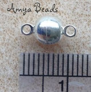 Magnetic Clasps ~ Round Ball Silver 6mm x 5 pc