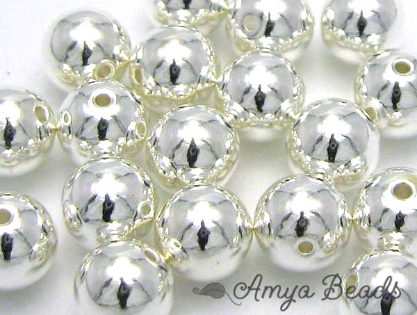 Round Metal Beads (Heavy) ~ Silver 8mm x 100 pcs