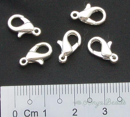Parrot Clasps ~ 13mm Silver Plated x 10 pcs