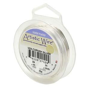 Artistic Wire ~ Non-tarnish SILVER 24 ga. x Retail Pack (13.72m)