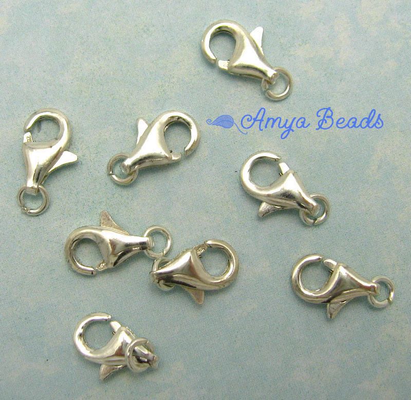 Sterling Silver Parrot Clasps 9mm x 30 pc