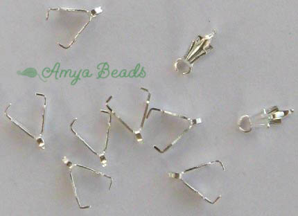 Triangle Bails ~ Small 8mm Silver Plated x 20 pcs