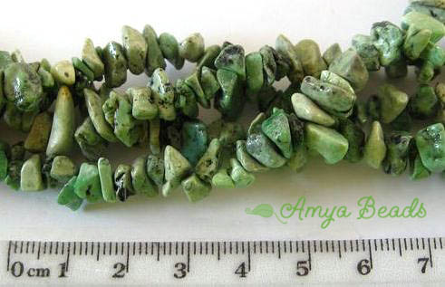 GREEN TURQUOISE ~ Small Chips x 4 strands