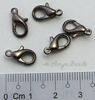 Parrot Clasps ~ 13mm Black Nickel Plated x 10 pcs