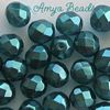 Fire-polished Faceted Round ~ 10mm PEARLISED TEAL x 50
