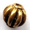 Metal Beads ~ 8mm Melon / Pumpkin Beads Antique Gold x 50 pcs
