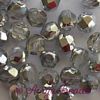 Fire-polished Faceted Round ~ 8mm SILVER CRYSTAL x 75
