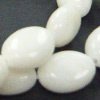 SNOW JADE (Opaque)~ 12x8mm Puffy Oval Beads x 33