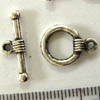 Toggle Clasps ~ 12mm Round Antique Silver x 5 sets