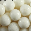 WHITE CORAL ~ 7mm Smooth Round Beads x 57